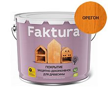 Покрытие FAKTURA защитно-декоративное для древесины орегон, ведро 9 л